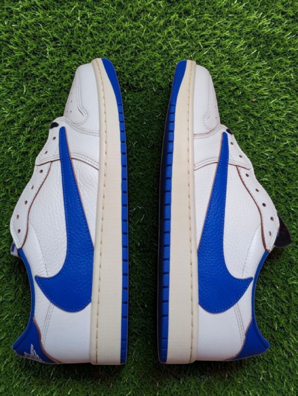 Air Jordan 1 Low x Travis Scott x Fragment Design Sail Military Blue Size 12
